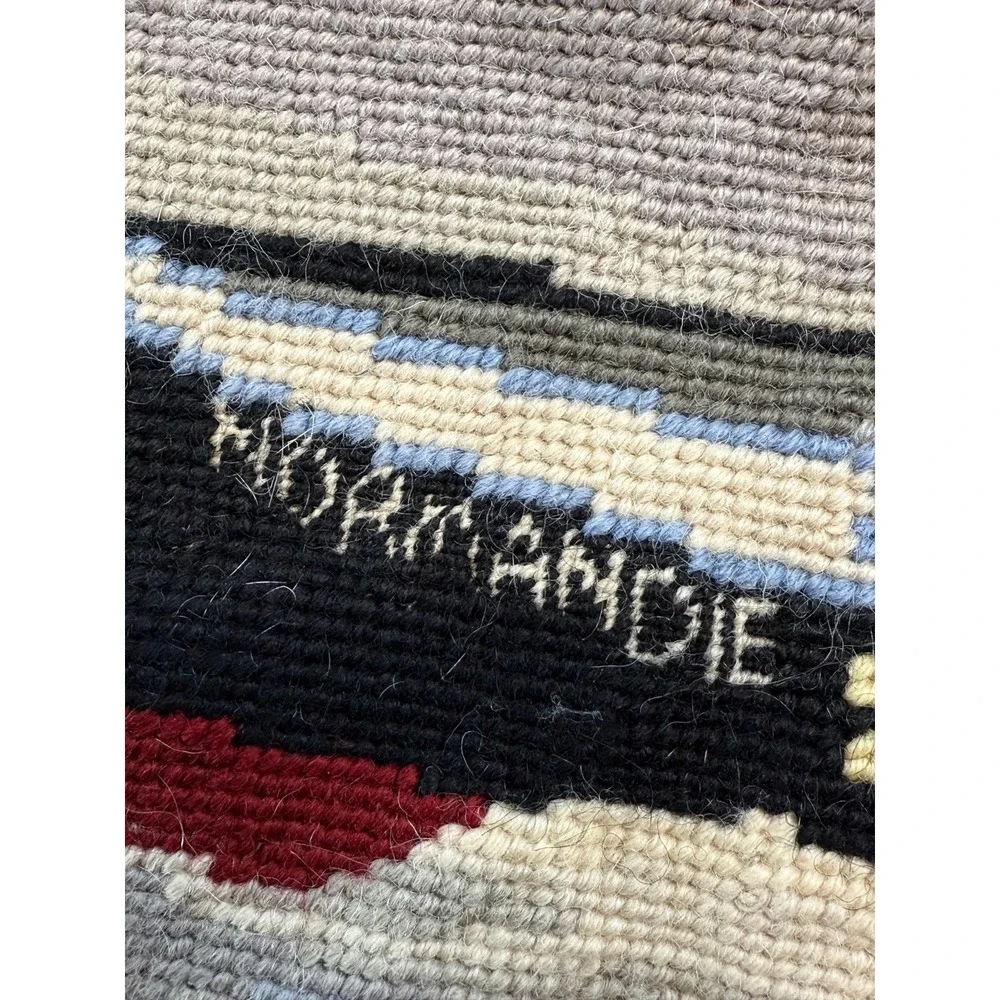 Vintage Wool Needlepoint Normandie Nautical Them Decorative‎ Pillow 15Hx28Wx5D